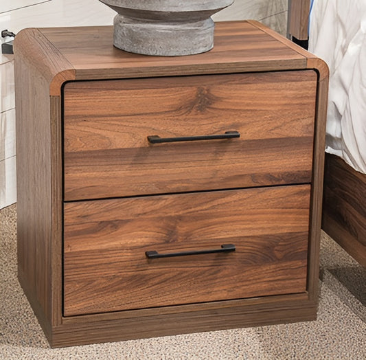 Fortlorn - Walnut Brown - Two Drawer Night Stand