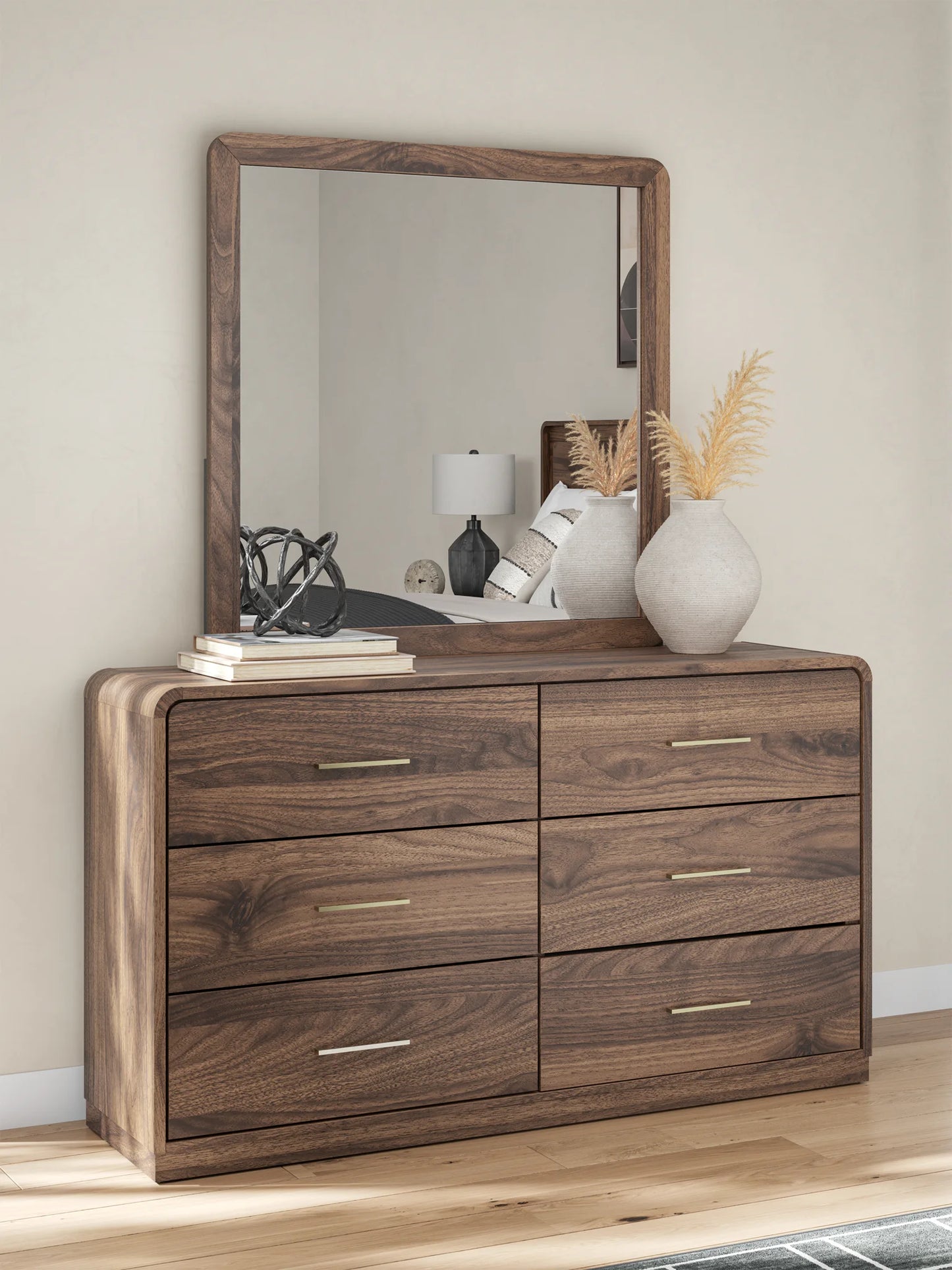 Fortlorn - Dresser And Mirror - Walnut Brown