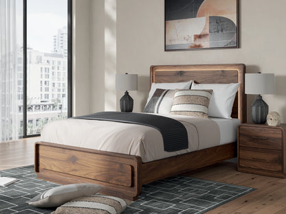 Fortlorn - Queen Panel Bed - Walnut Brown
