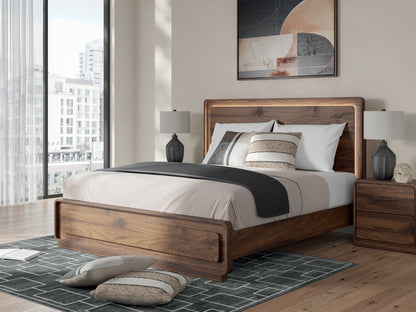Fortlorn - King Panel Bed - Walnut Brown