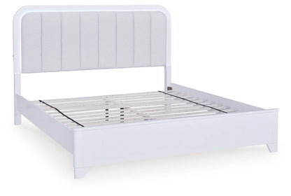 Jarlee - White - California King Upholstered Panel Bed