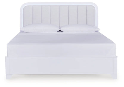 Jarlee - White - California King Upholstered Panel Bed