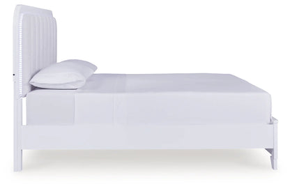 Jarlee - White - California King Upholstered Panel Bed