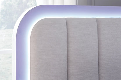 Jarlee - White - California King Upholstered Panel Bed