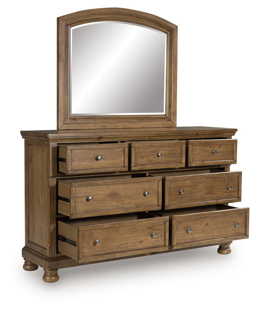 Feddinger - Medium Brown - Dresser And Mirror