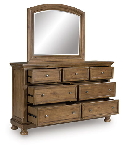 Feddinger - Medium Brown - Dresser And Mirror