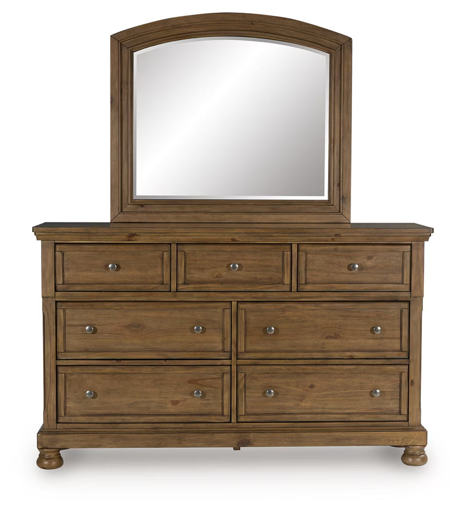Feddinger - Medium Brown - Dresser And Mirror