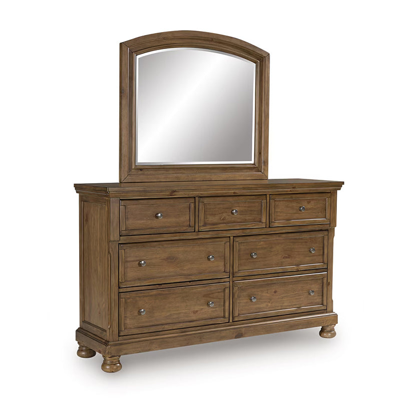 Feddinger - Medium Brown - Dresser And Mirror