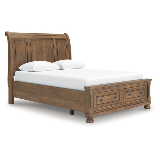 Feddinger - Medium Brown - Queen Storage Sleigh Bed
