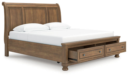 Feddinger - Medium Brown - King Storage Sleigh Bed