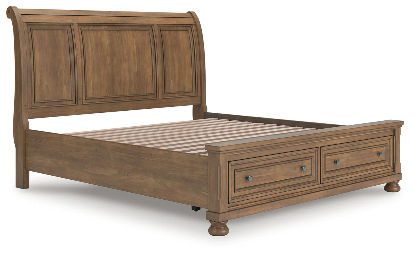Feddinger - Medium Brown - King Storage Sleigh Bed