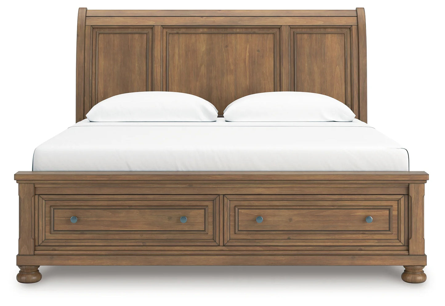 Feddinger - Medium Brown - King Storage Sleigh Bed
