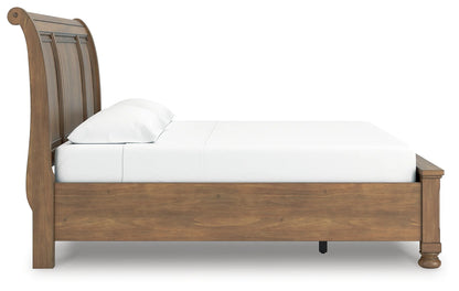 Feddinger - Medium Brown - King Storage Sleigh Bed