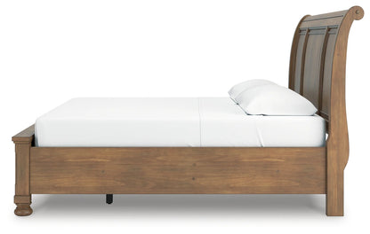 Feddinger - Medium Brown - King Storage Sleigh Bed
