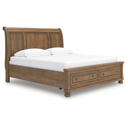 Feddinger - Medium Brown - King Storage Sleigh Bed