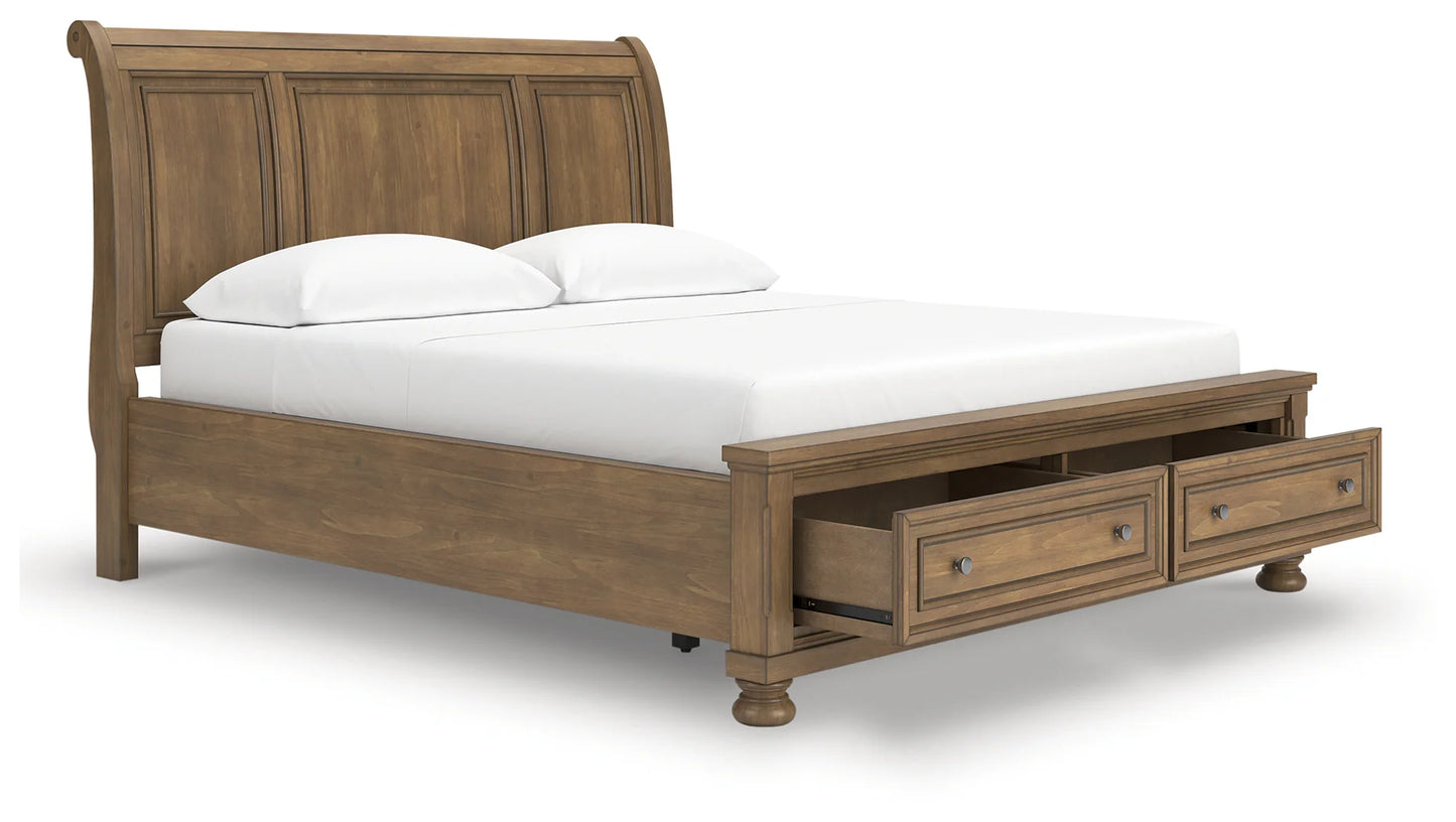 Feddinger - Medium Brown - California King Storage Sleigh Bed