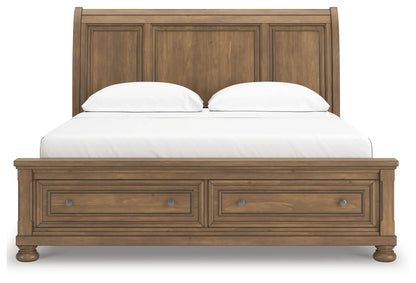 Feddinger - Medium Brown - California King Storage Sleigh Bed