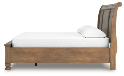 Feddinger - Medium Brown - California King Storage Sleigh Bed