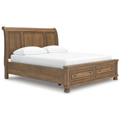 Feddinger - Medium Brown - California King Storage Sleigh Bed