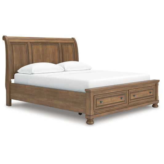 Feddinger - Medium Brown - California King Storage Sleigh Bed