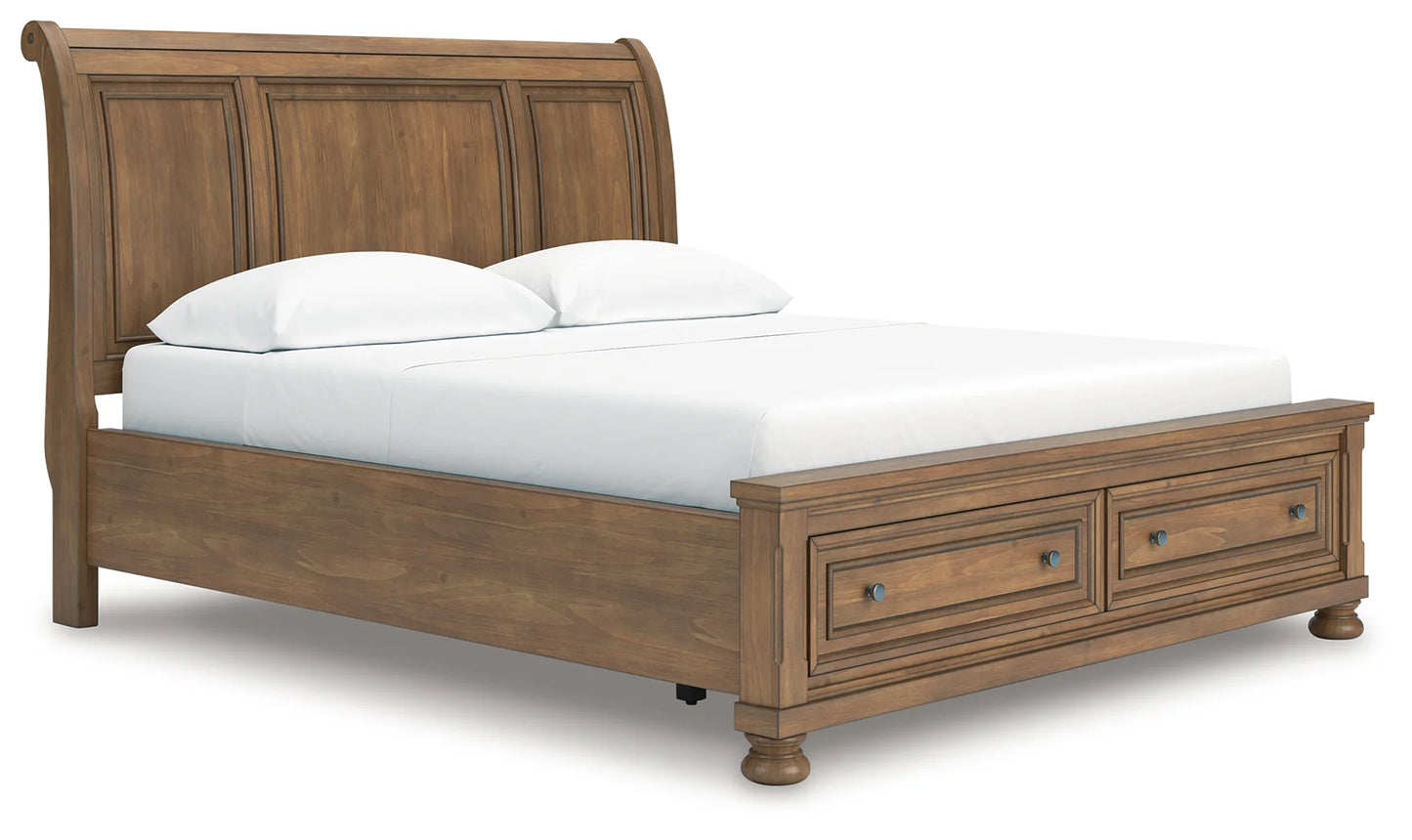 Feddinger - Medium Brown - California King Storage Sleigh Bed