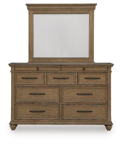 Karallin - Dresser And Mirror - Medium Brown