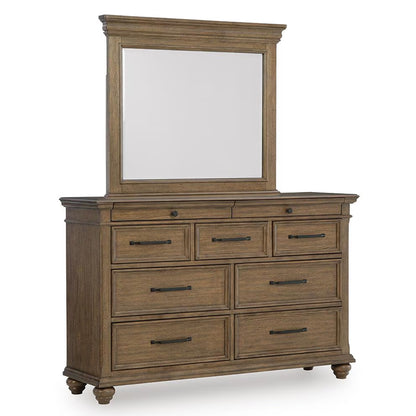 Karallin - Dresser And Mirror - Medium Brown