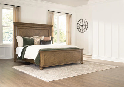 Karallin - California King Panel Bed - Medium Brown