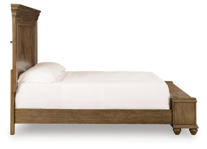 Karallin - King Panel Storage Bed - Medium Brown