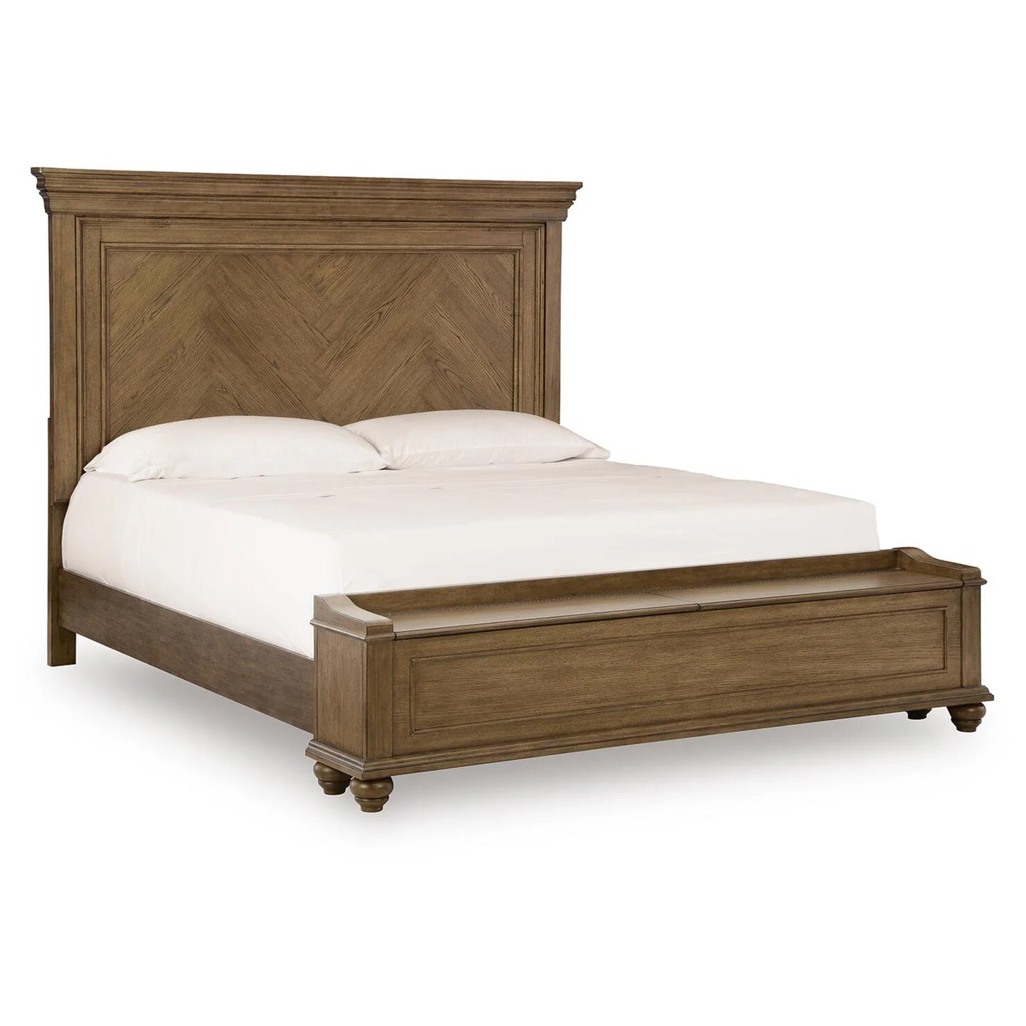 Karallin - King Panel Storage Bed - Medium Brown