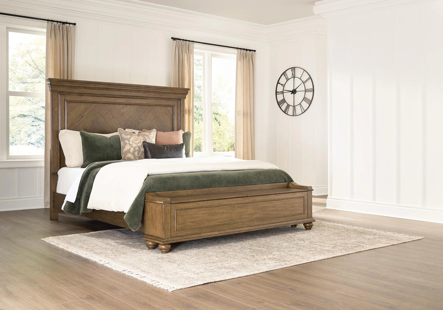 Karallin - California King Panel Storage Bed - Medium Brown
