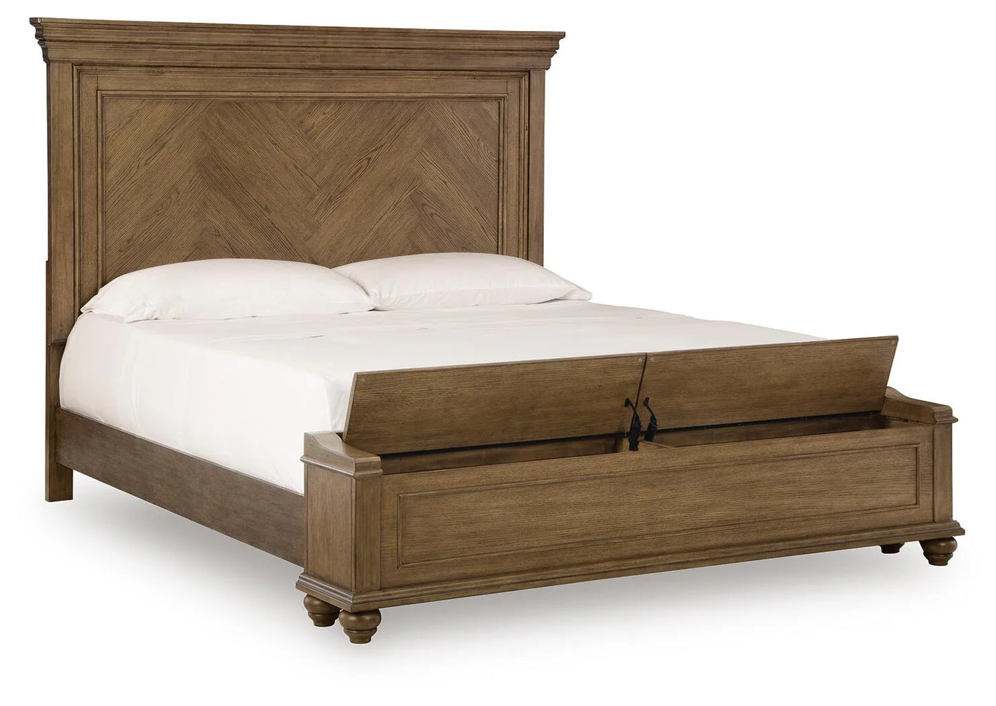 Karallin - California King Panel Storage Bed - Medium Brown