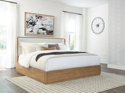 Pamaria - Queen Upholstered Bed - Light Brown