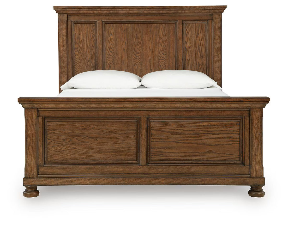 Zackaryn - Queen Panel Bed - Warm Brown