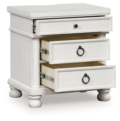 Rowlenstown - Antique White - Three Drawer Night Stand