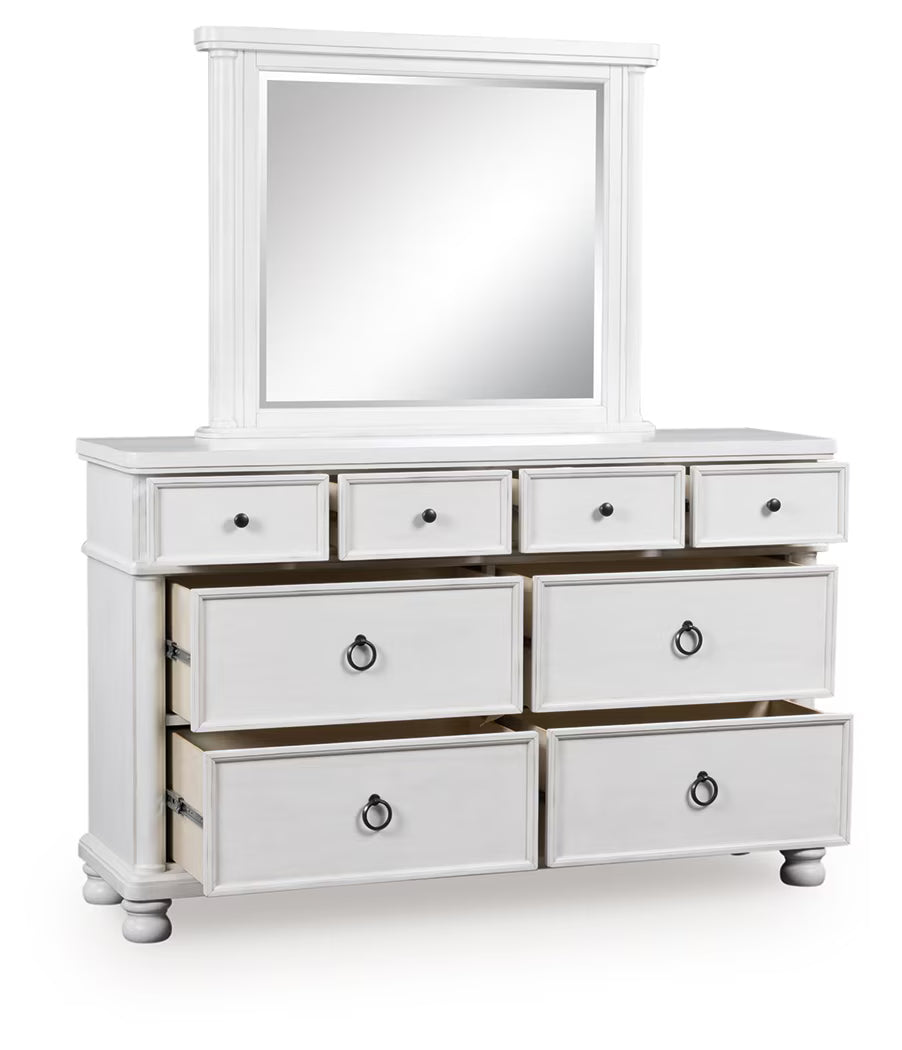 Rowlenstown - Antique White - Dresser And Mirror