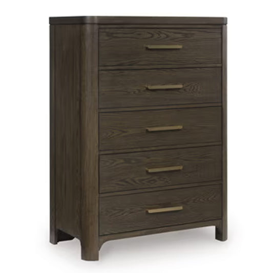 Radkin - Five Drawer Chest - Burnished Brown