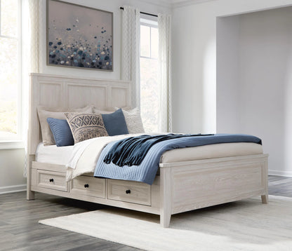 Darbonton - Queen Panel Storage Bed - Dove White