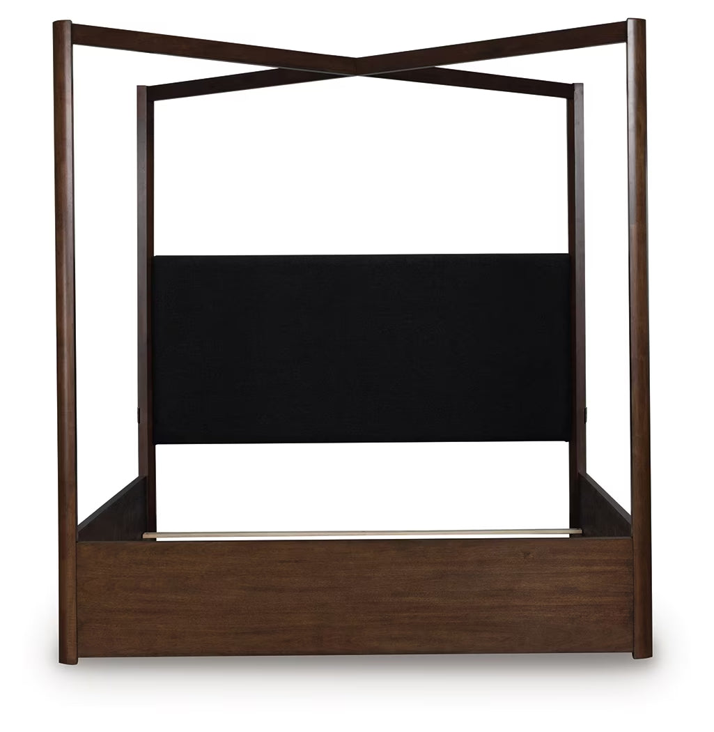 Dilenno - Dark Brown - Queen Canopy Bed