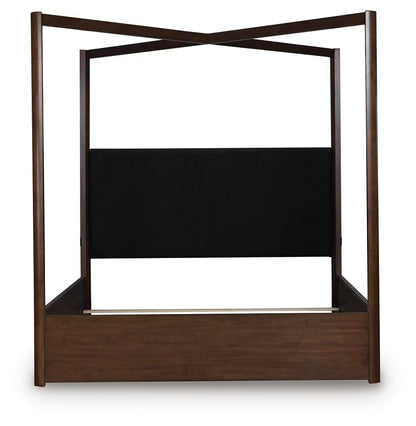 Dilenno - Dark Brown - Queen Canopy Bed