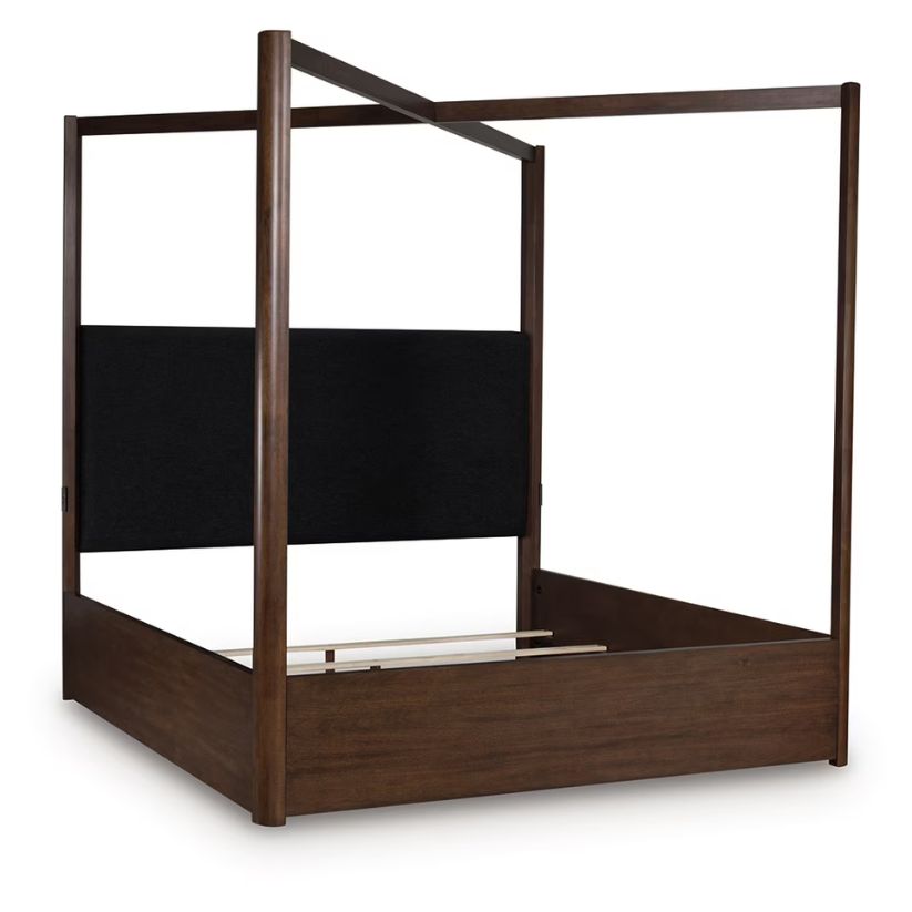 Dilenno - Dark Brown - Queen Canopy Bed