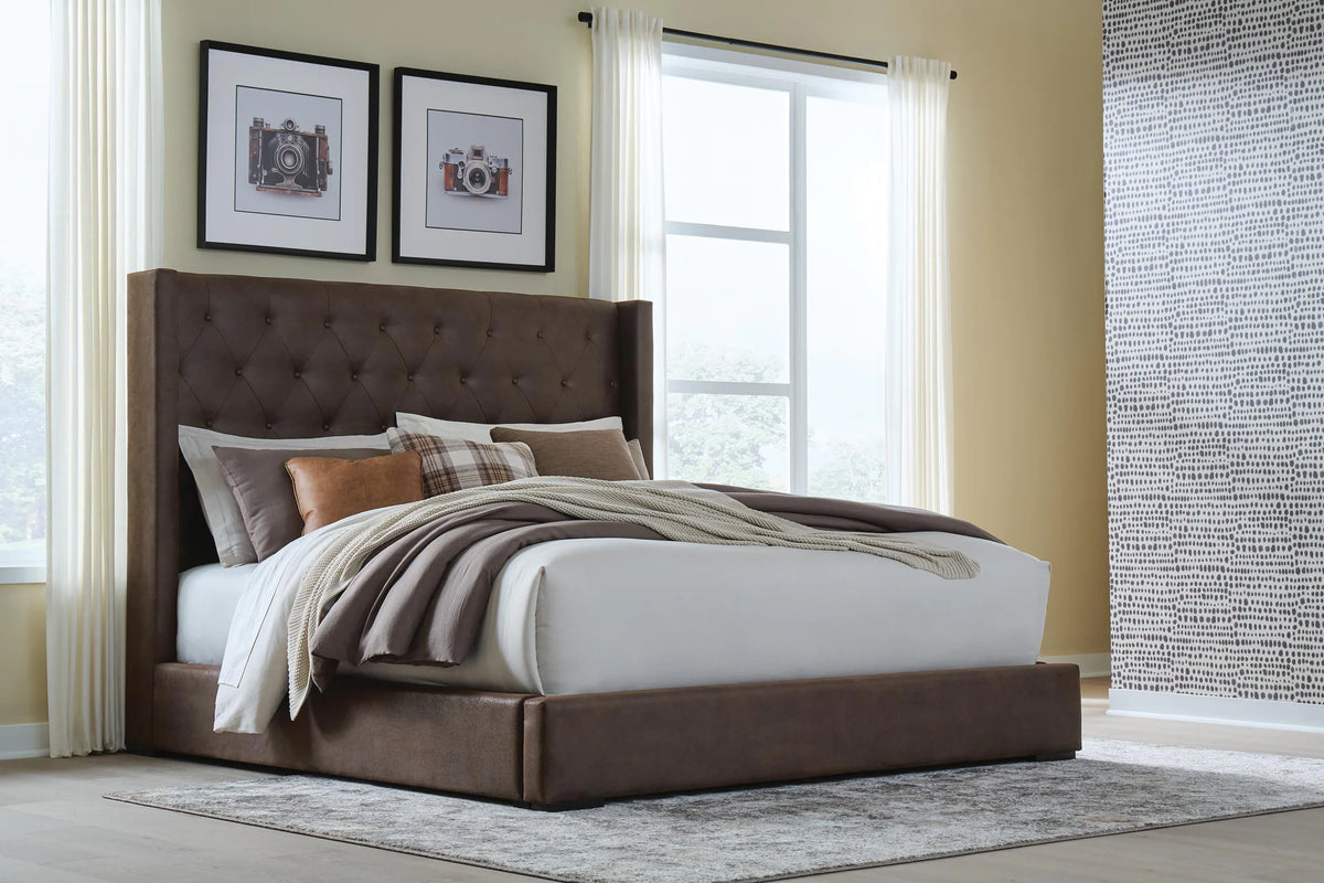 Lavernty - Queen Upholstered Storage Bed - Coffee