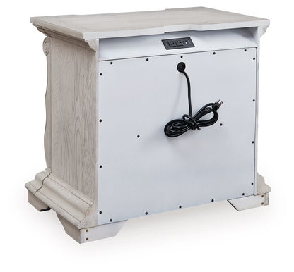 Bruchandi - Antique White - Three Drawer Night Stand
