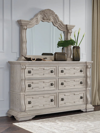 Bruchandi - Antique White - Dresser And Mirror