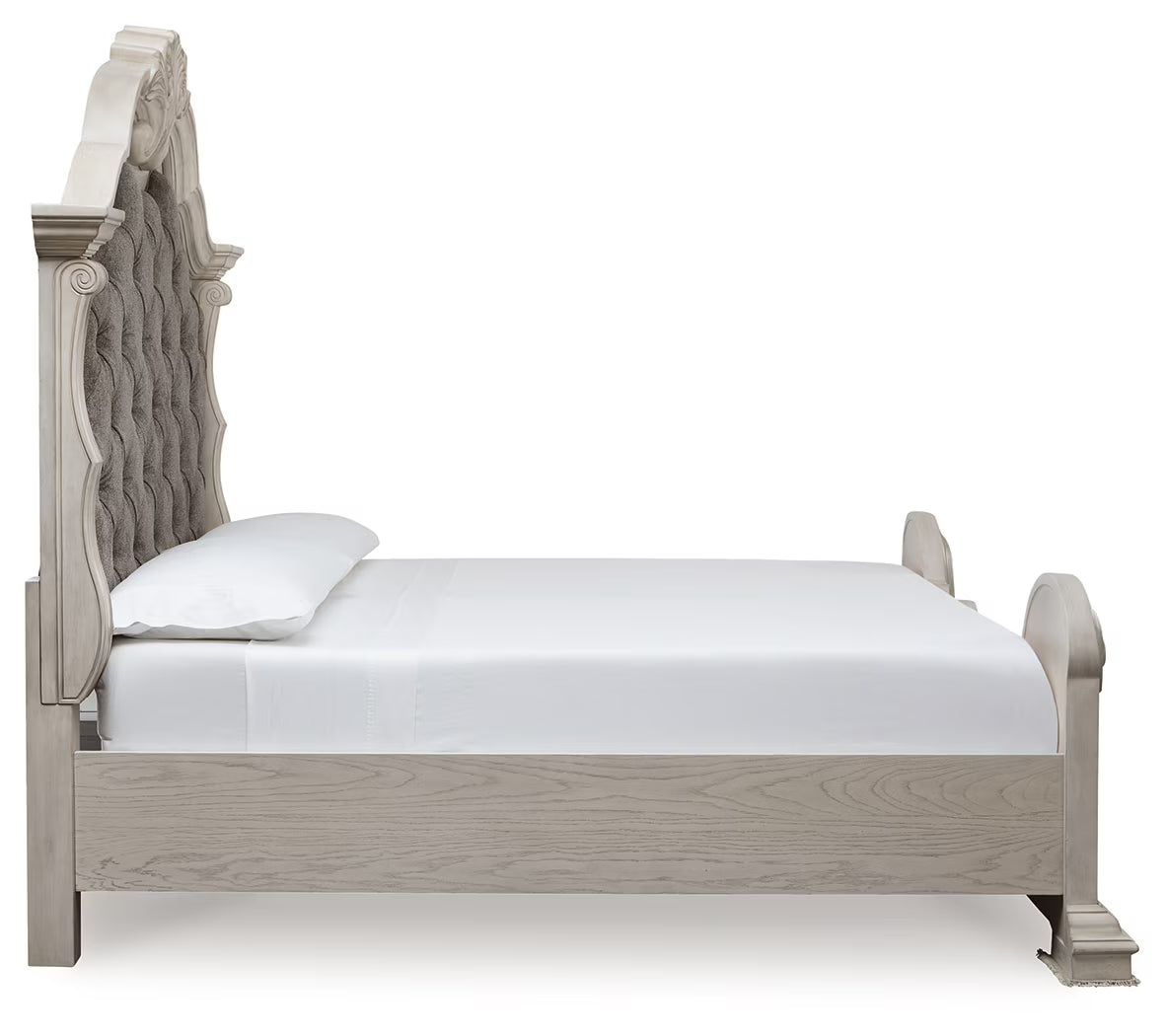Bruchandi - Antique White - King Upholstered Panel Bed