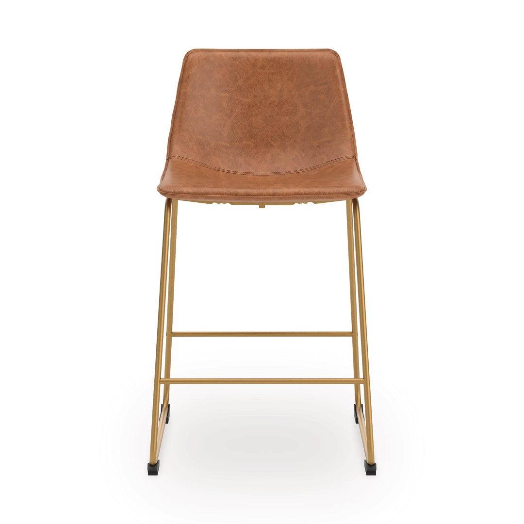 Ciabori - Brown / Gold - Upholstered Barstool (Set of 2)