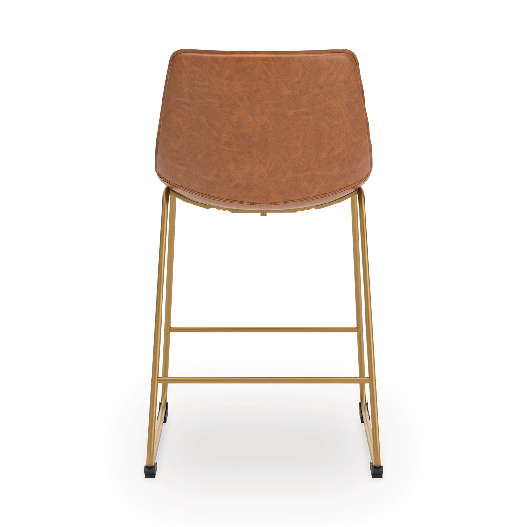 Ciabori - Brown / Gold - Upholstered Barstool (Set of 2)