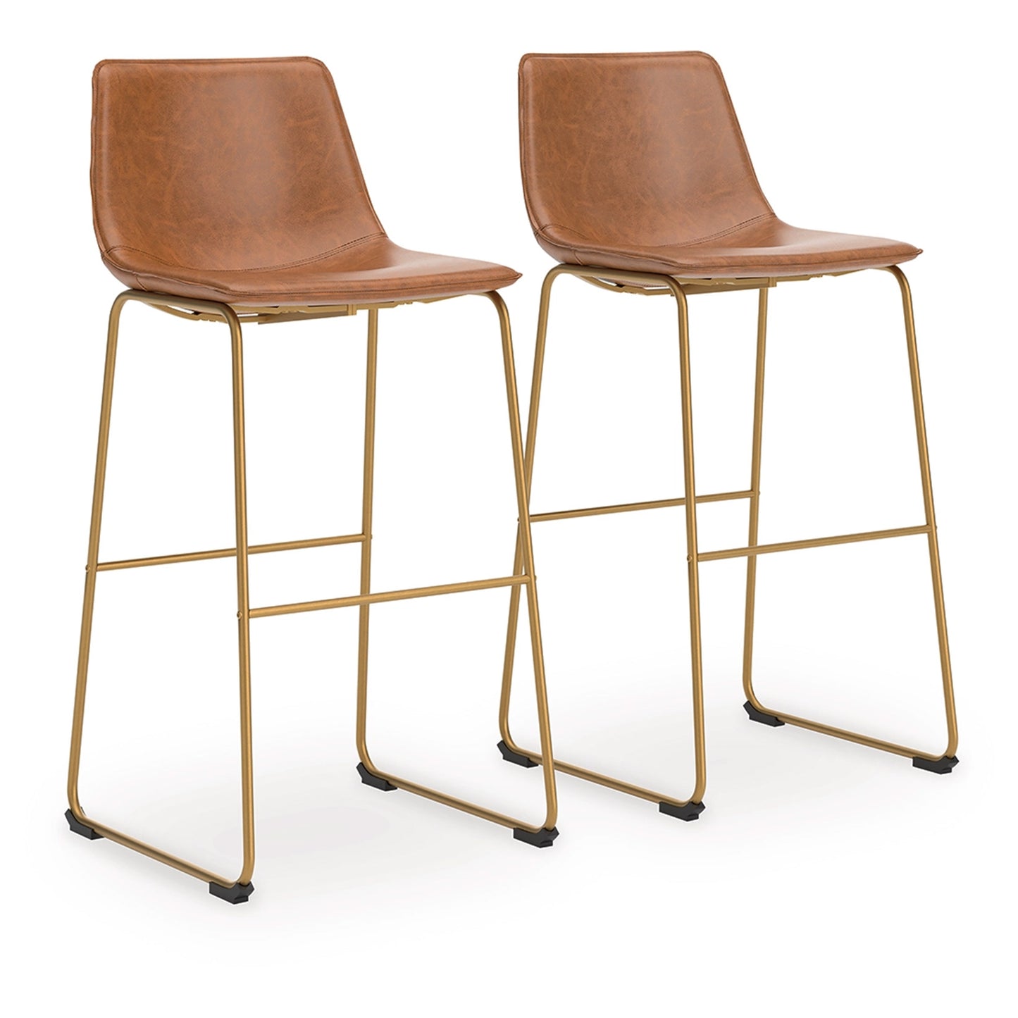 Ciabori - Brown / Gold - Tall Upholstered Barstool (Set of 2)