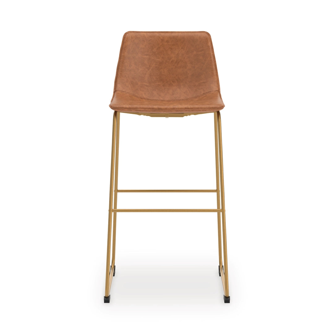 Ciabori - Brown / Gold - Tall Upholstered Barstool (Set of 2)