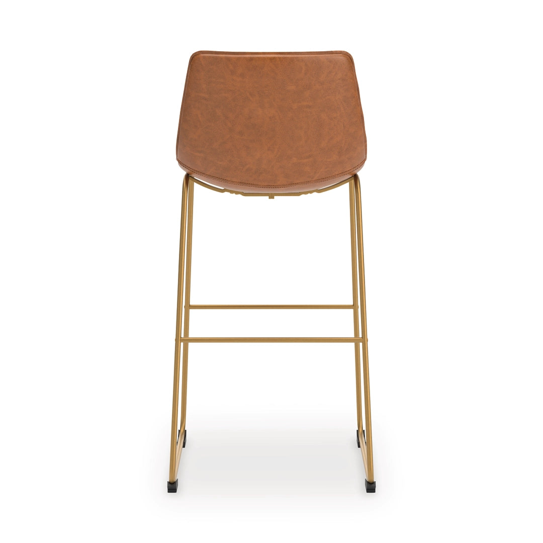 Ciabori - Brown / Gold - Tall Upholstered Barstool (Set of 2)